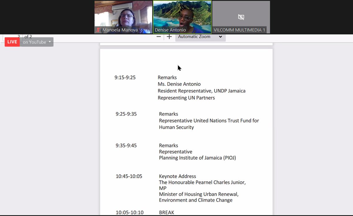 UNDP Res Rep <a href="/Antonio67Denise/">Denise Antonio</a> reports on key successes of the <a href="/HumanSecurityJA/">A Human Security Approach in JAMAICA</a> project @ closeout event
✅water harvesting &amp; irrigation 
✅rehabilitation of🌧️harvesting systems  &amp; health centres
✅💪know. &amp; mitig. of disasters 
✅support for social biz to💪incomes &amp; livelihoods