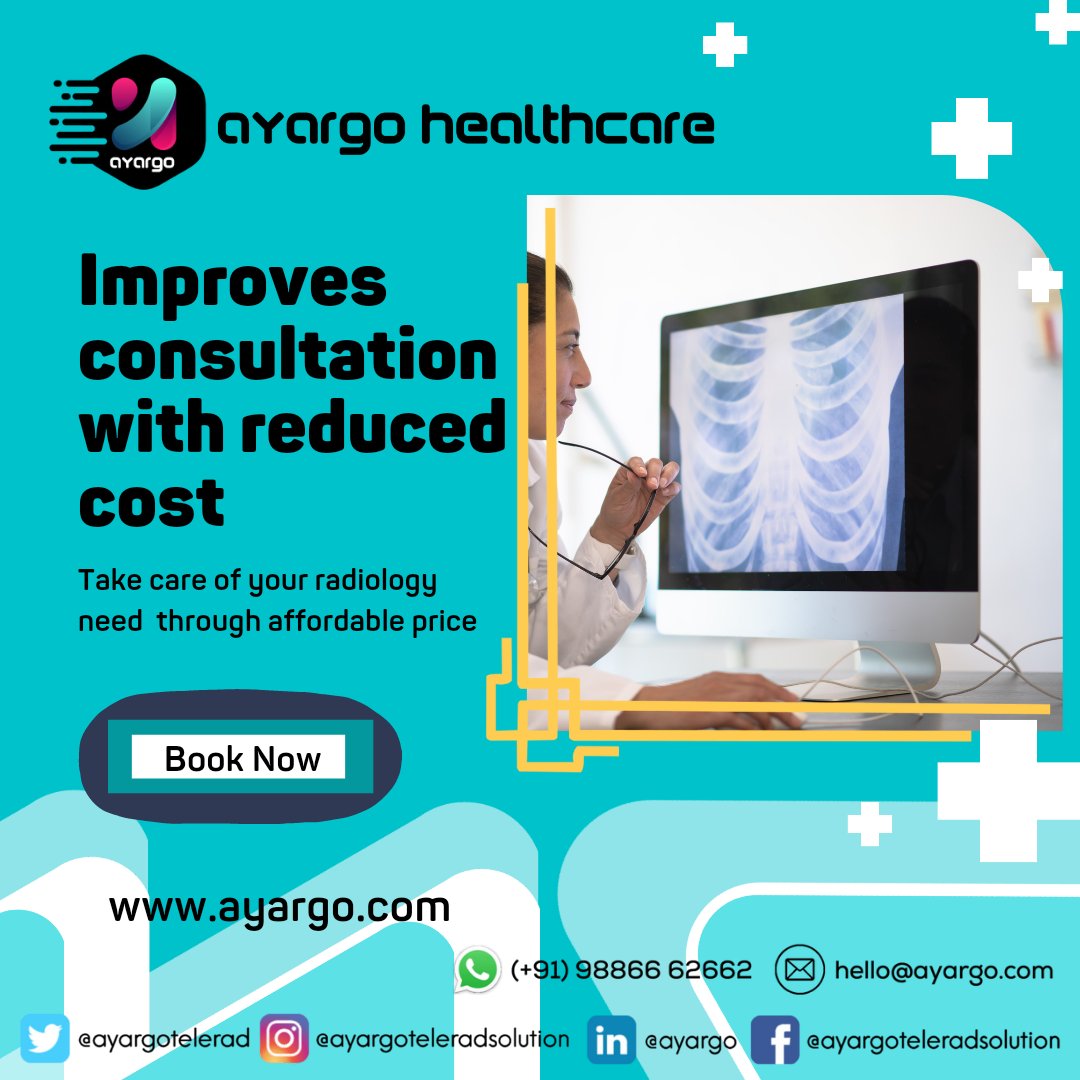 ayargotelerad's tweet photo. Now, improve your consultation with reduced cost.....
#radiology #teleradiology #hospital #diagnosticcenter #imagingfacility #imagingcenter #scancenter #telereporting https://t.co/T30deGNhpJ