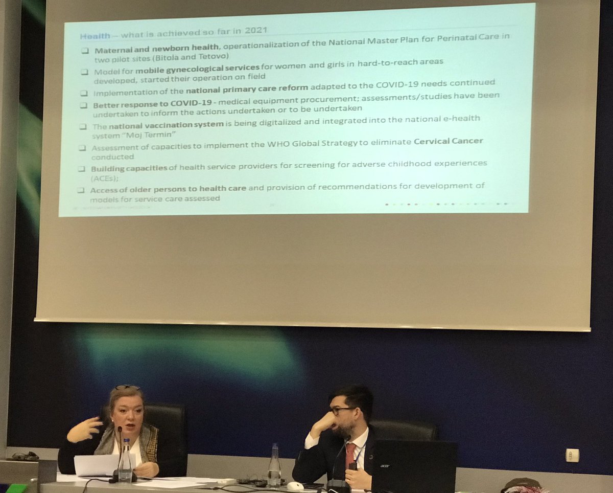 KirilSoleski's tweet photo. @1UN_MK on the 2nd technical consultation on preparation of the SDC Framework 2021-2025 share that #ACE screening in #PHC &amp; National #PHC reforms are one of the most important achievements in health sector so far @UNICEFMK @WHOMKD @DNikovska @ADICD2 @warren_larkin https://t.co/p4SXorJpon