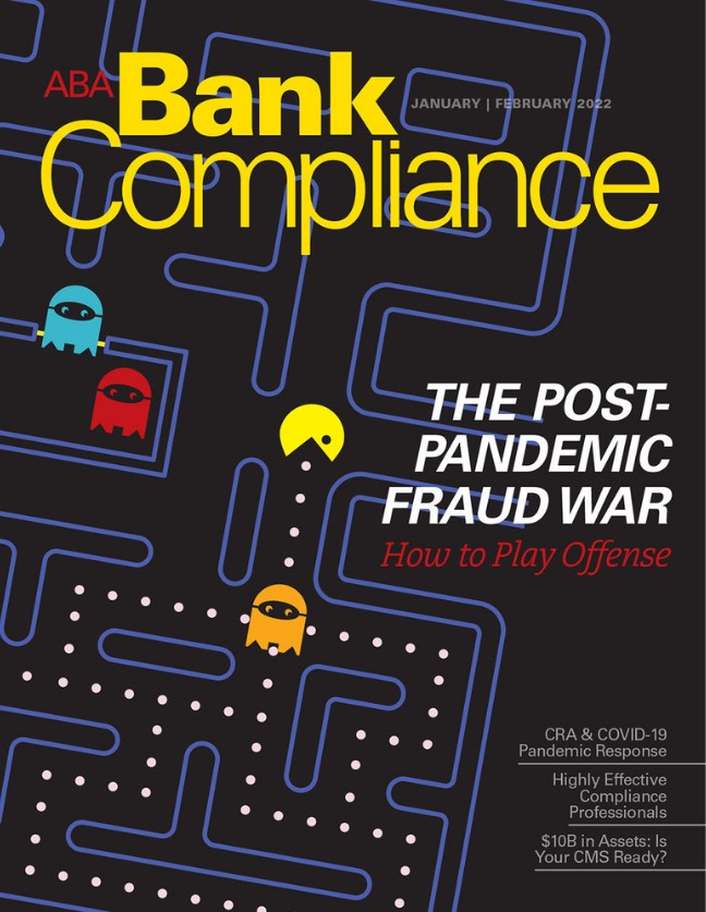 jdruotolo's tweet photo. New milestone for me. My article was selected as the cover story for the newest edition of @ABABankers Bank Compliance Magazine. And the cover art is... AWESOME! 
https://t.co/UGEVTML6bB https://t.co/k1gF4PkxKm