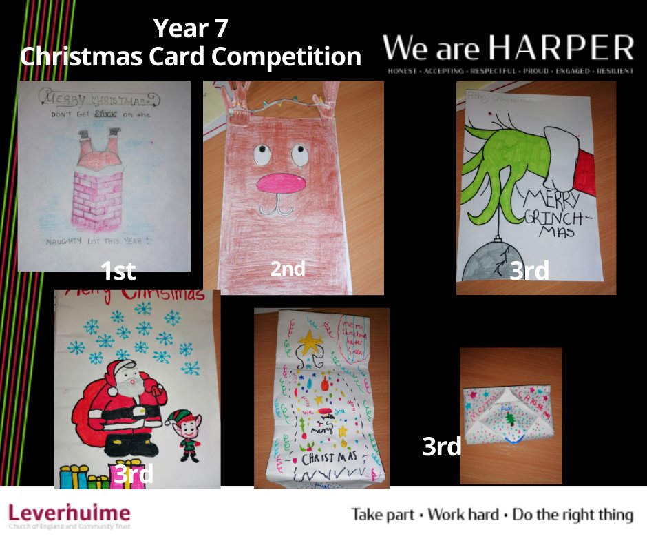 Congratulations to Mr White and 7H who won the league table this term by 1 point. #winnerwinner
Also the Christmas card competition was won by Aishani Ajithkumar #youare amazing #keepbeinggreat
<a href="/HarperGreen/">Harper Green School</a>