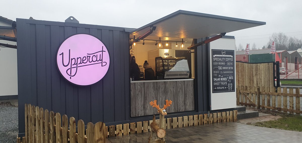 We are down visiting a new coffee drive through venture at the old Coalisland boxing club. Uppercut Coffee just opened yesterday and looks great  🥊 ☕