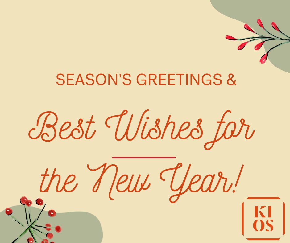 KIOSFoundation's tweet photo. Our office is closed between 24 December and 3 January. Happy Holidays to everyone! ✨🎄 https://t.co/pwCuilDPDB