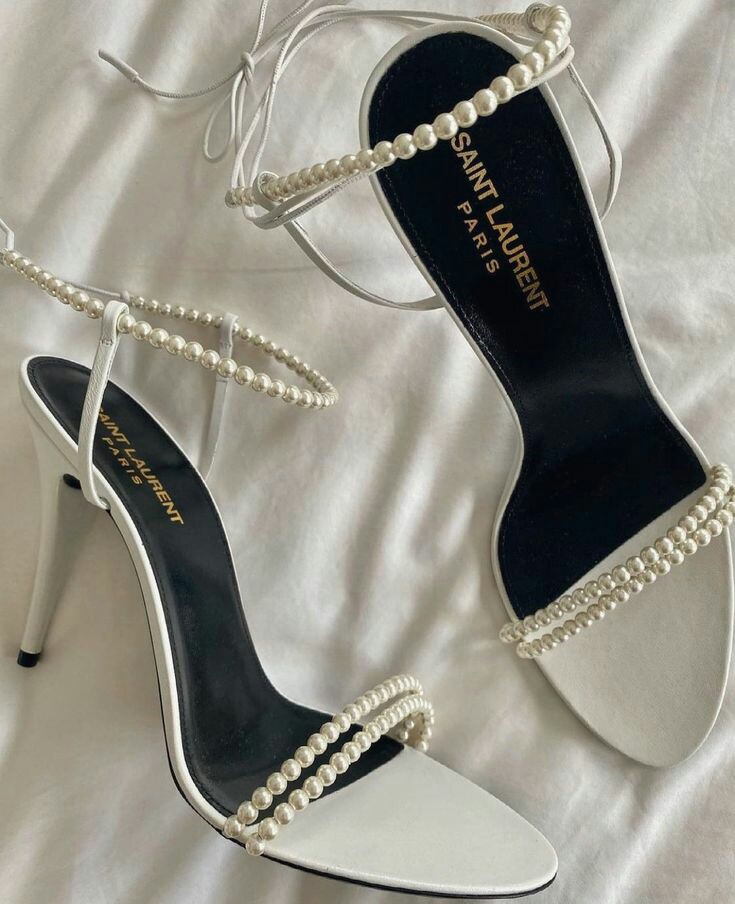 heels with pearls on them