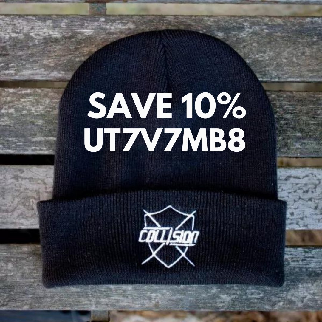 Wrap up warm with the COLLISION BEANIE
SAVE 10% BY USING CODE UT7V7MB8 AT CHECKOUT 🙌🏼🔥🥁⁠

It's my pleasure to endorse them and offer this discount to anyone considering using their products and shopping at their store.

Cheers, Josh