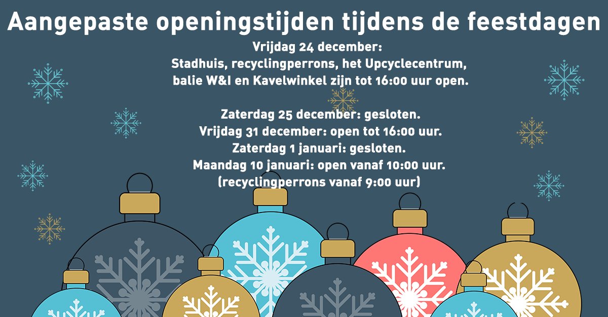 Wij willen beginnen met iedereen alvast fijne 🎅 feestdagen 🎄 te wensen! In verband met de feestdagen zijn er een aantal wijzigingen qua openingstijden. Hierbij een handig overzicht:👇