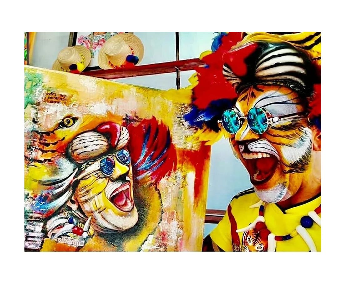 angiepintora's tweet photo. "Encuentro de Tigres" 😺🇨🇴🐾😺🇨🇴🐾
By @angelicangulo.artista @angiepintora 🎨🖌️#repost @tigreseleccion

#NuestraCulturaVive 
#CarnavalStereo 
#Arte #carnaval #Quilla #Barranquilla https://t.co/CqY7pRtVc7