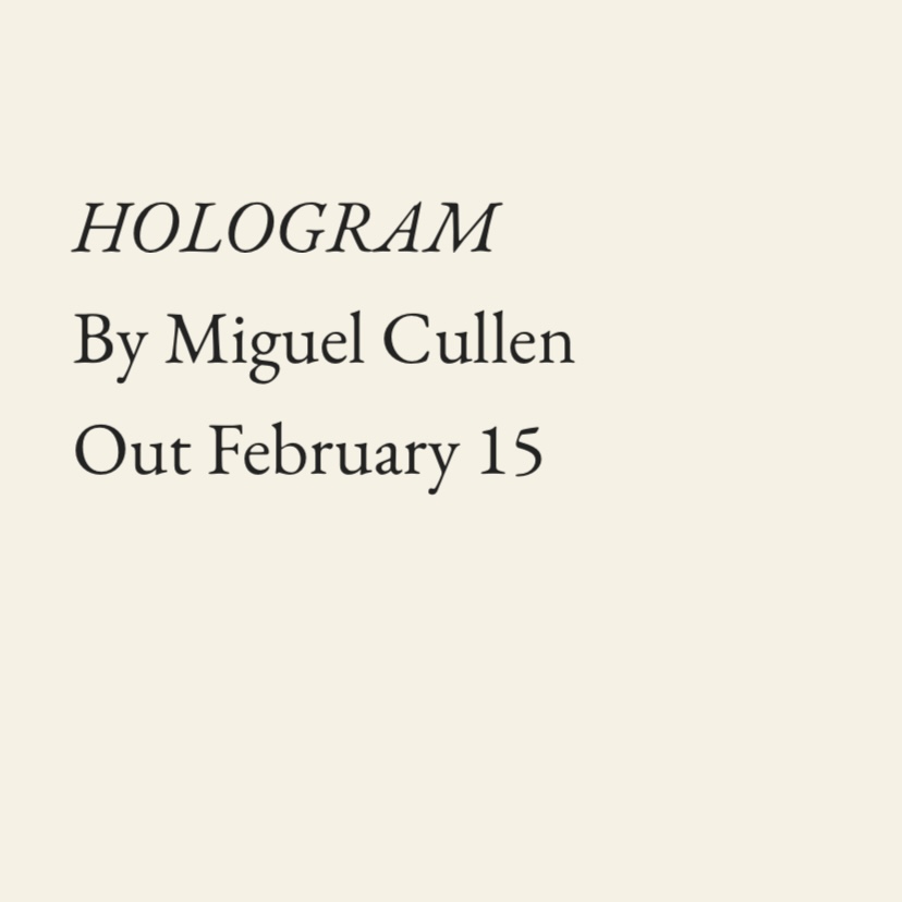 MiguelCullen2's tweet photo. #poetry #poetrycommunity
#classicalpoetry

‘Hologram’ by Miguel Cullen, a print video-book, featuring videos by Agustina Comedi and Ivar Wigan, “completely original” August Kleinzahler, out February 15 🧟‍♂️💧🩸🌈 https://t.co/Sjp1UlDtM5