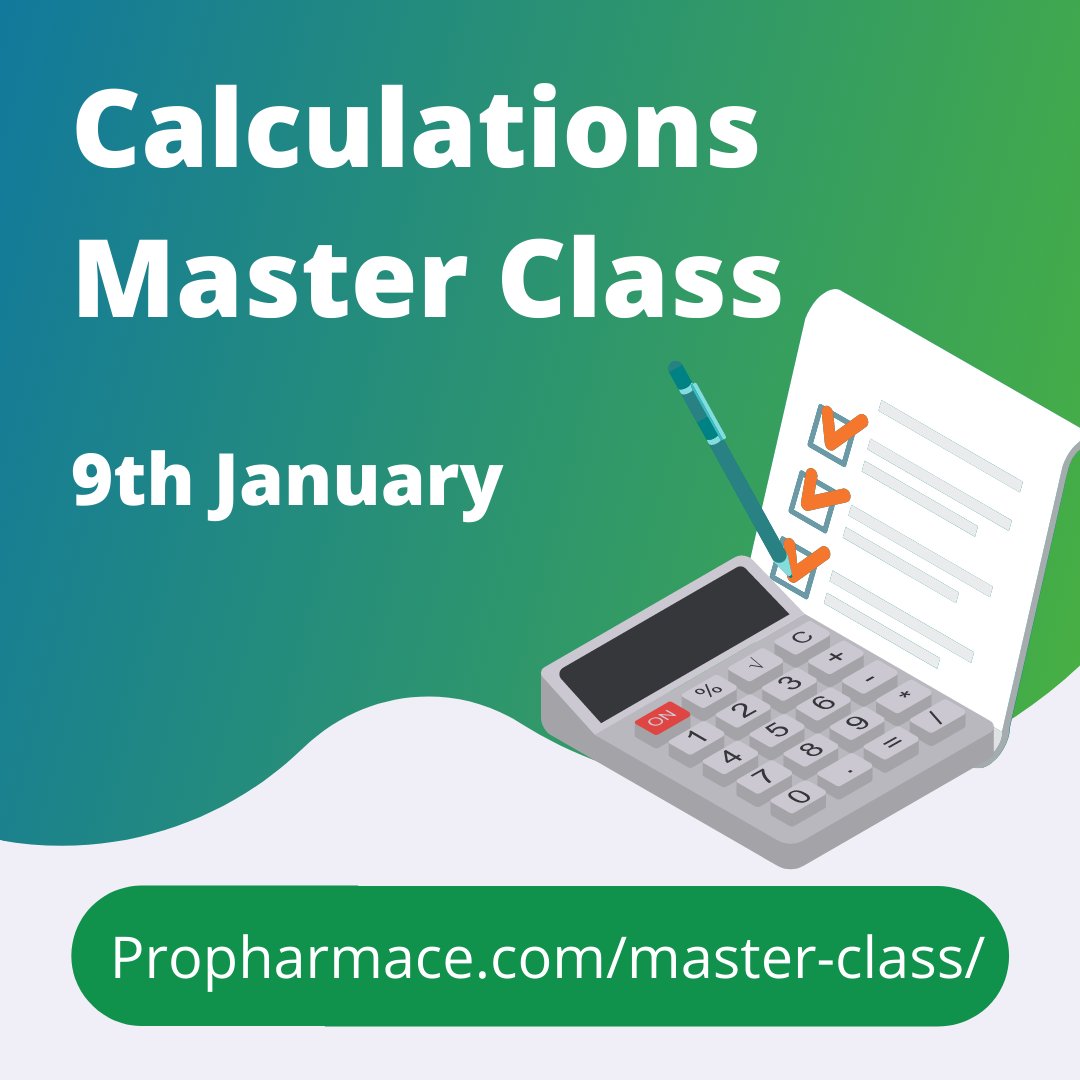 ProPharmace's tweet photo. Our next calculations masterclass is on the 9th January. This popular masterclass will include step by step guidance on how to tackle all the different types of calculations in the #GPhC registration assessment
#calculations #pharmacy #pharmacist #foundationtrainee #propharmace https://t.co/Qi0hFFiDBF