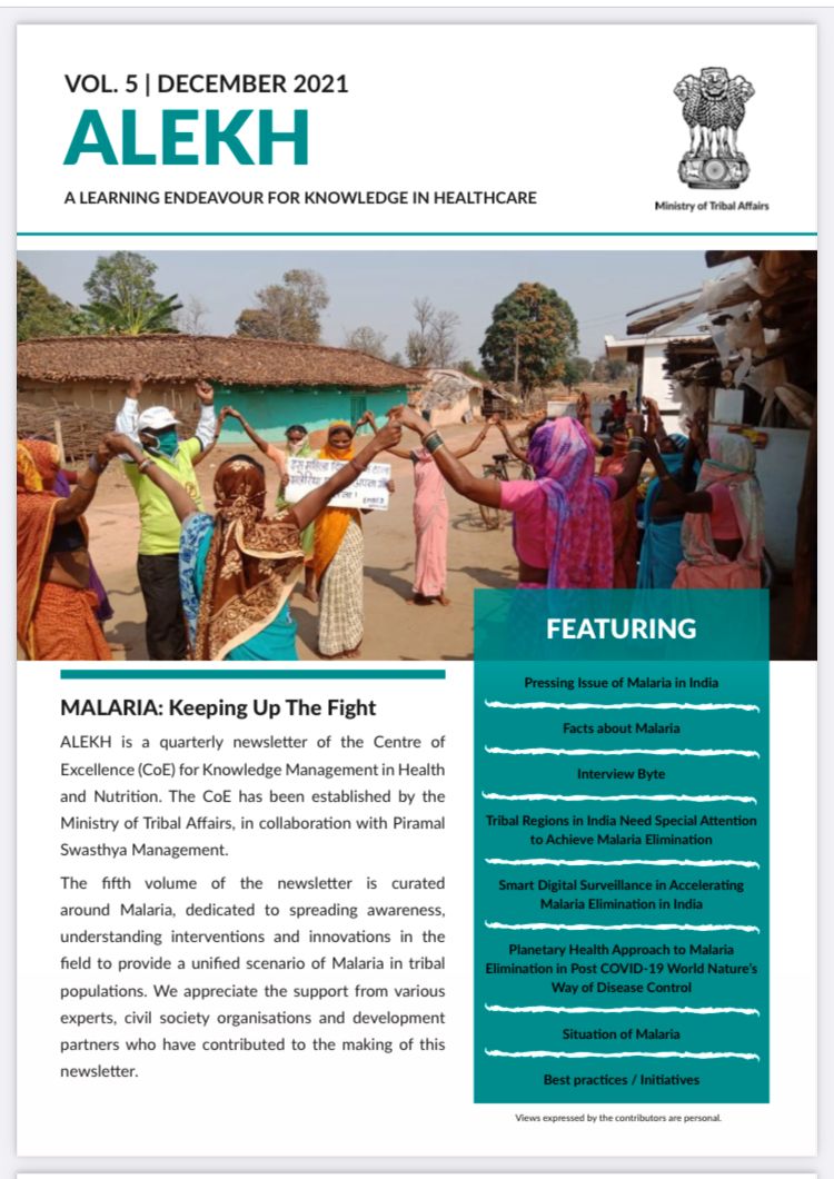 TribalAffairsIn's tweet photo. Ministry of Tribal Affairs has released the fifth edition of "ALEKH" focusing on Malaria and its high prevalence in Tribal districts; highlighting the best practises and innovations in the field. #GoodGovernanceWeek
Read more at: https://t.co/VnD7WFKL34 https://t.co/HyPY1NcDNv