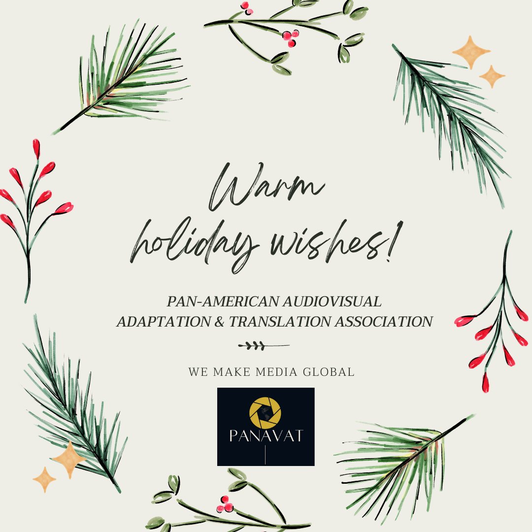 PanavatShares's tweet photo. Warm holiday wishes to all Audiovisual Translators!
.
.
#panavat #panavatshares #fromCanadatoPatagonia #avt #holidayseason #audiovisualtranslation #avtassociation https://t.co/O7aSktq45a
