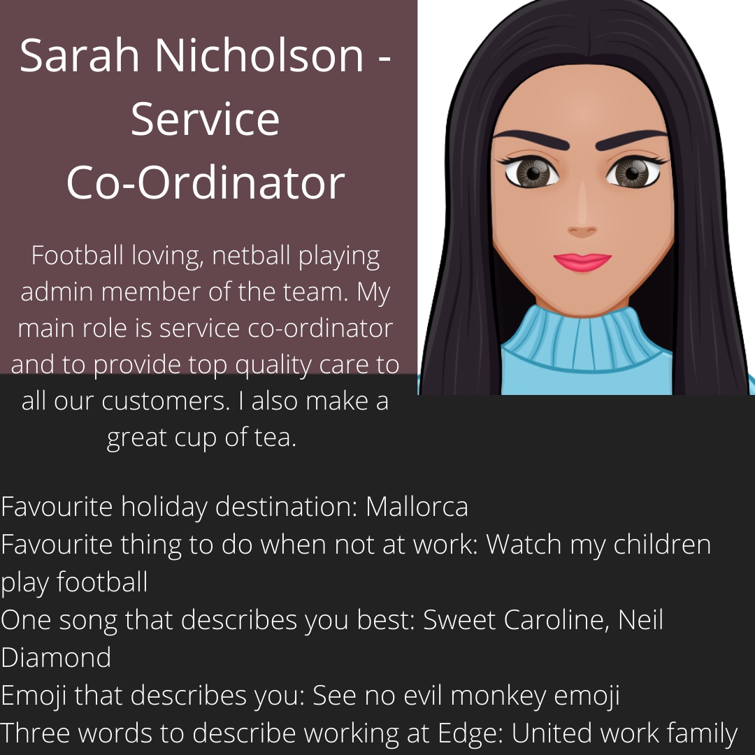 We have a new member of the team! Meet Sarah, our Service Co-Ordinator... #meettheteam #socialmedia #thatedge #company #servicecoordinator #business #technology