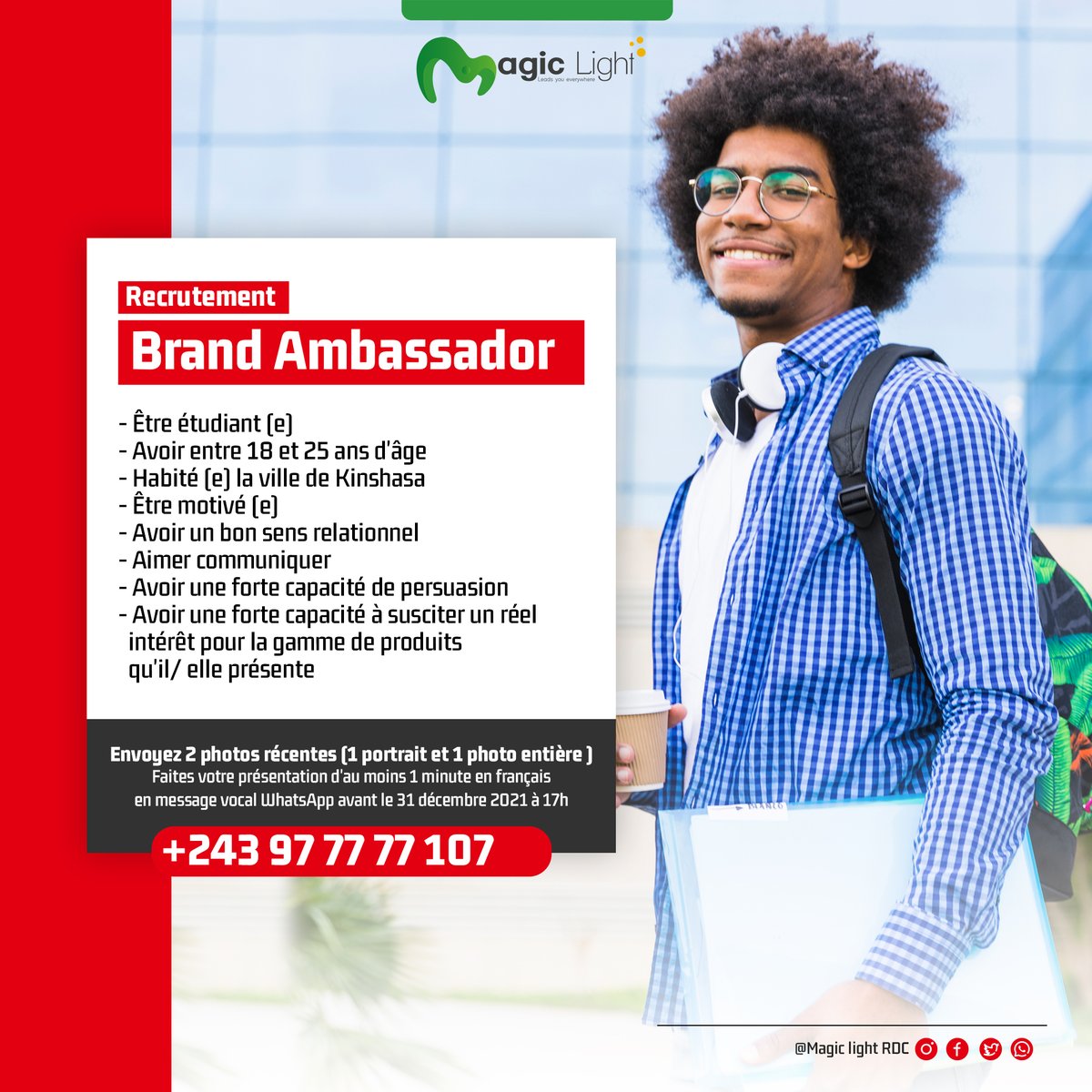 MagicLightrdc's tweet photo. Nous vous offrons l'opportunité de devenir le meilleur ambassadeur. Alors, hâtez-vous car les places sont limitées !

Nos pages Réseaux sociaux (Aimez et Partagez)
https://t.co/rUUEJomctm
https://t.co/cwyhOJjy0m
https://t.co/Pvcur22EJc
https://t.co/UA7hh1ApUj https://t.co/twfcMa8yMu