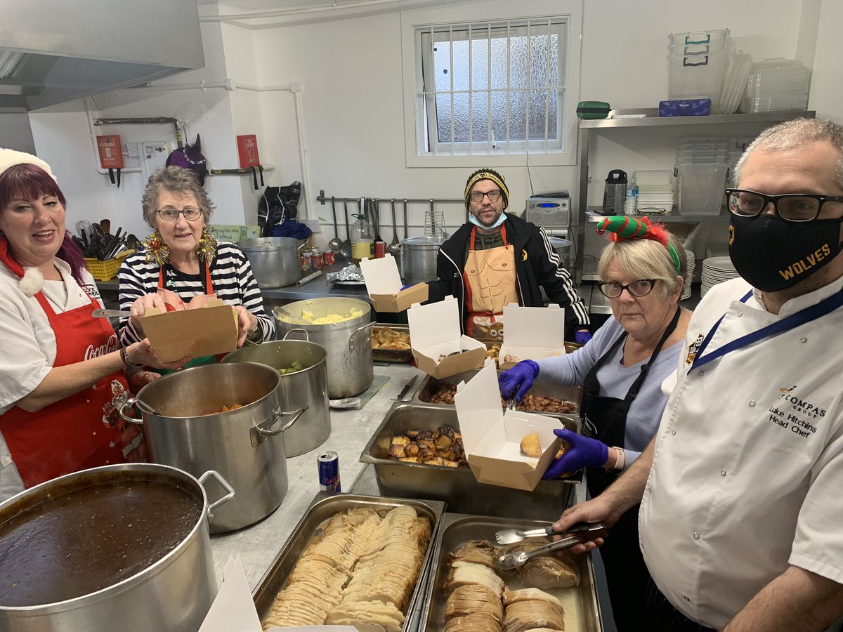 GSM_Wolves's tweet image. Lovely Christmas meal being produced for our service users today.  Thanks to our staff, volunteers and also to Luke Hutchins, the Head Chef at @Wolves for his fantastic ongoing support. 🙌