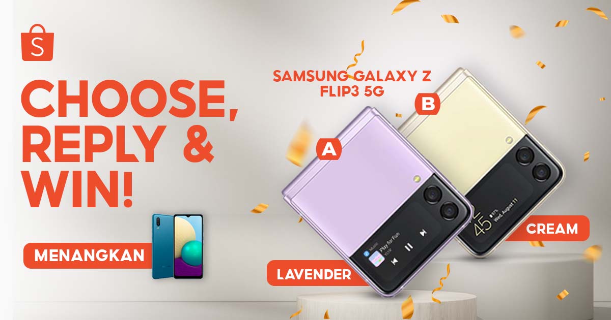 ✨ SAMSUNG SMARTPHONE GIVEAWAY ✨

Hari ini mimin mau GIVEAWAY SAMSUNG M02 nih buat kamu~ Caranya:

1. FOLLOW <a href="/ShopeeID/">Shopee Indonesia</a> 
2. RT &amp; LIKE tweet ini
3. REPLY "A/B #MiminKasihSmartphone" SEBANYAK-BANYAKNYA! 

GOOD LUCK, Sobat Shopee!
Pemenang dipilih acak &amp; diumumkan 28 Desember '21.