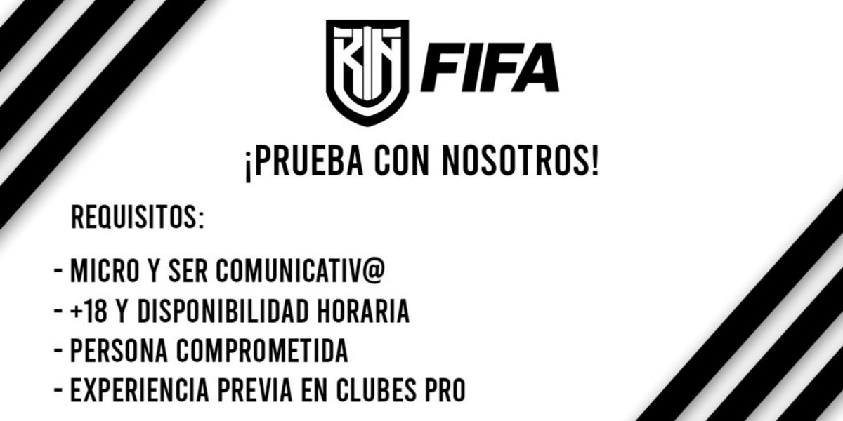🤝BUSCAMOS JUGADORES📝

Se buscan jugadores que sepan jugar de X, rápido y con buen posicionamiento en el campo.

Posiciones: 
- MCD/MC 🧠
- CAR ⚡
- DC 🎯

+Info al privado o <a href="/KTN_VRH98/">KTN VRH98</a> <a href="/asgibz141012/">Solís</a> <a href="/Matatan_17_/">Matatan</a> <a href="/javier7525/">Javier7525</a>