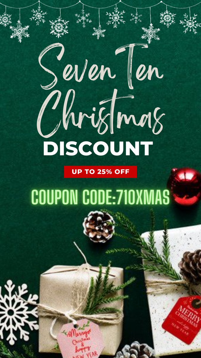 seven10_7ten's tweet photo. 🥳🏷Discount ends on the 24th so take advantage while you can🤫🎄🎅🏾 https://t.co/3abUz0CkOY