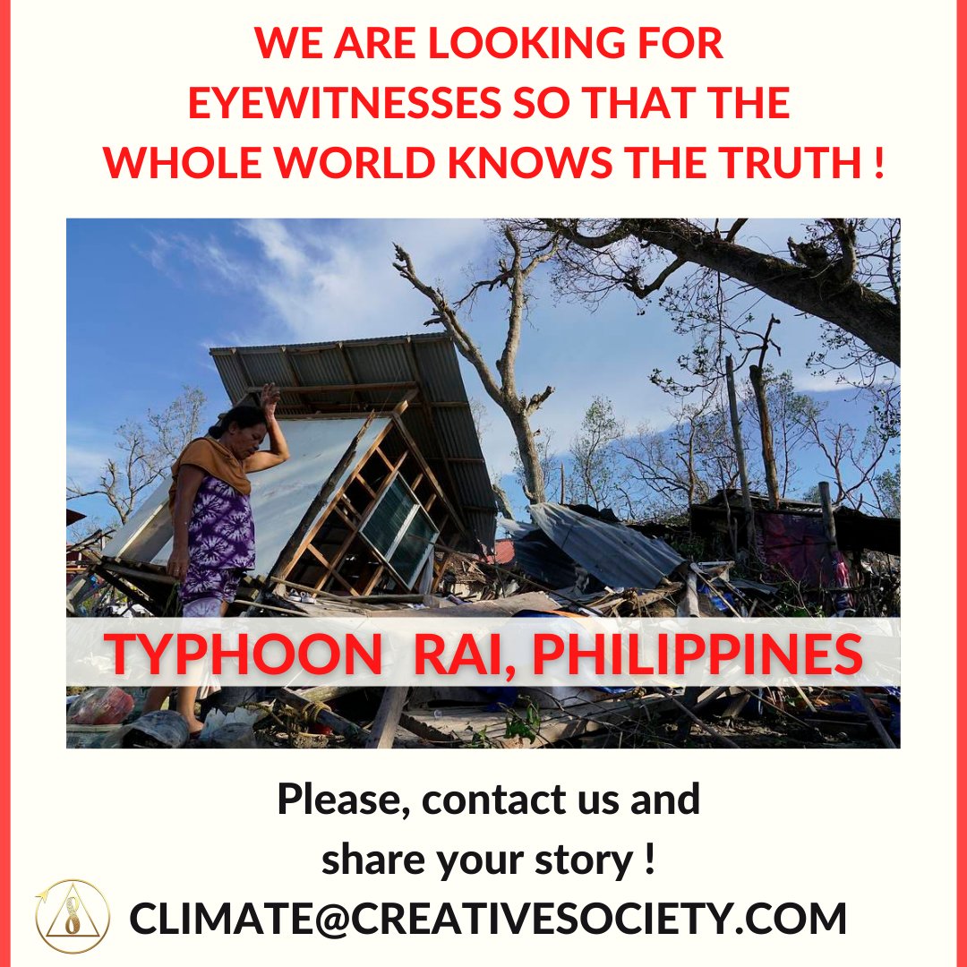 Many people think “This won't happen to me!” Yet you know this not to be #true. Your experience will assist people in understanding the #climate is sudden and we need to be #betterprepared. 
Pls. contact us ✉️ if you want to share your story. 
#Philippines #TyphoonRai #Typhoon