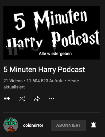 flexydev's tweet photo. Leaked @coldmirror hier bisschen selber dass die nächste Folge schon in den Startlöchern steht? Die Playlist wurde "Heute aktualisiert"🧐🤔 #youtube #HarryPodcast #HarryPotter20thAnniversary https://t.co/P7nfi7j1Tp