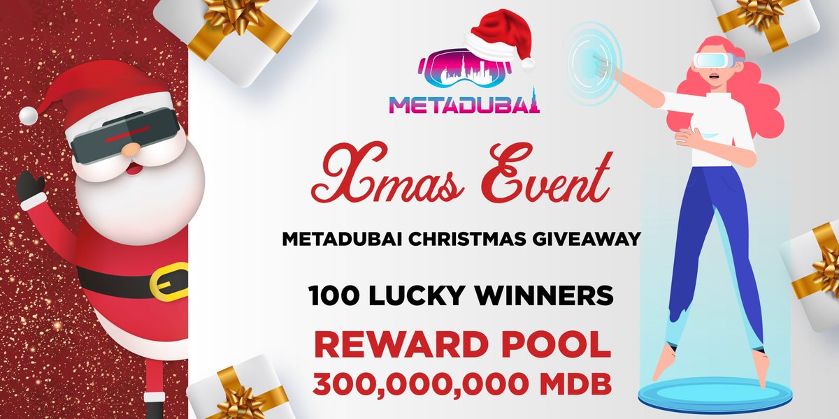 metadubaiMDB's tweet photo. 🔥#MetaDubai #Xmas Special #Giveaway🔥

👉Rules:
✅Follow @metadubaiMDB 
✅Join https://t.co/zzTrtrllqP
✅Retweet and tag 3 friends

🗓️Event Duration: Dec 22nd - 27th Dec.

🎁Reward pool: 300,000,000 $MDB

#marrychristmas #Event https://t.co/2Vdhmfdbiu