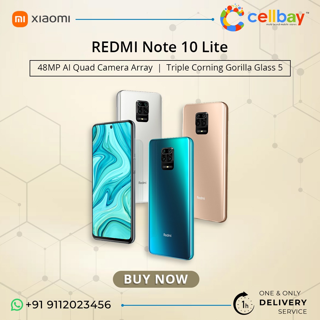 cellbay_mobiles's tweet photo. The true Performance Master!

The Redmi Note 10 Lite flaunts come with a water-drop notch display and flaunts a 6.67-inch IPS LCD display with Full HD+ 1080 x 2400 pixels resolution. 

Now available at Cellbay Stores!

#Cellbay #1hourdelivery  #hyderabad #cellbaystores https://t.co/30GTESmBdJ