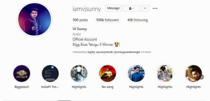 phoolkumaripink's tweet photo. Congratulations #VJSunny macha 🥳🎉 on 500K followers on Instagram! 

Before you came to #BiggBossTelugu5, you had about 116K followers, and now you've grown to a family that is 500K strong ❤

Wishing for you to reach the 1M golden mark soon 🔥 https://t.co/smN1UlmuLs