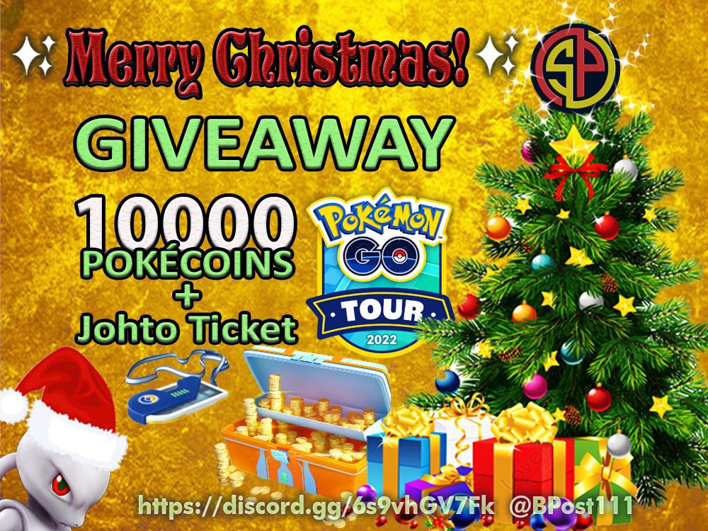🎄#MerryChristmas🎄
🎄🎄#GiveAway🎄🎄

🎄🎄🎄🎄🎄🎄🎄🎄🎄🎄🎄
10000 PokeCoins + Johto Ticket

🎄🎄RULES🎄🎄
🎄Comment Something Nice🎄
🎄Retweet and Like🎄
🎄Tag 3 People🎄
🎄Follow Me 🎄

Announce WINNER at Dec 29th
🎄🎄🎄🎄🎄🎄🎄🎄🎄🎄🎄
🎄🎁 MERRY CHRISTMAS 🎁🎄
