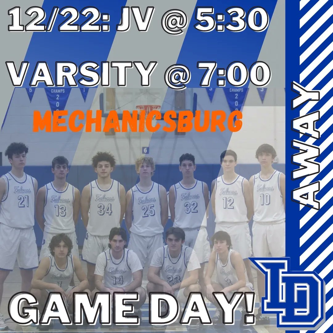 LD_BoysHoops's tweet photo. League Game tonight @ Mechanicsburg
Tip-Off JV @ 5:30 & Varsity @ 7:00!
@LD_FalconNation
@LDAthletics
#LDBoysBasketball
#RunDefendWin
Link: https://t.co/60Htz0lihC https://t.co/wY4CWbJyjF