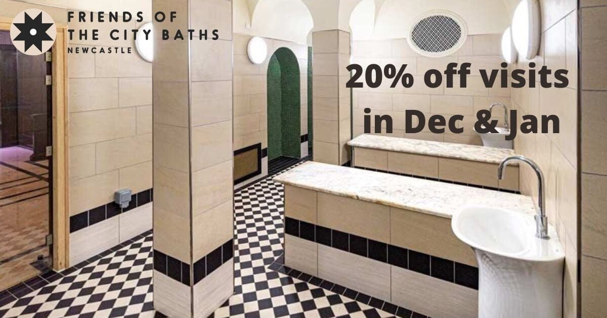 FriendsCityBath's tweet photo. Take some time out and relax with a visit to the Turkish Baths, and claim 20% off in Dec &amp; Jan.

You can also read what @Fusion_LS are doing to keep @TheCityBaths visitors safe via their FAQ on the page. 

https://t.co/TsNiVkC0Ka https://t.co/SAGWppOBFJ