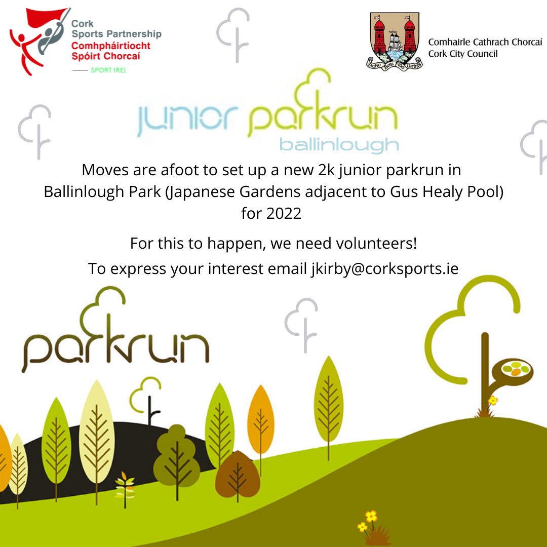 📣 New Junior Parkrun Ballinlough - Volunteer Call Out 📣

Plans and developments are well underway to set up a new 2k junior parkrun in Ballinlough Park!

For this to proceed we need volunteers!

📩 To express your interest in getting involved
✅ Email James jkirby@corksports.ie