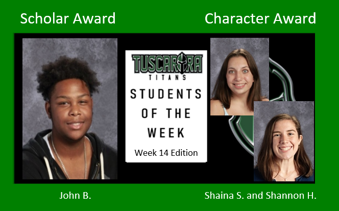 Titans_week's tweet photo. Due to the break, we are honoring our SoW for Week 14 early. Congrats! 

💫 “John is a real leader in class and is an outstanding student.”

💫 “Shaina and Shannon took time to help Algebra 1 students. It was very appreciated!”

Kudos, Titans! See you after the Winter break! https://t.co/RqKIegQ7uF