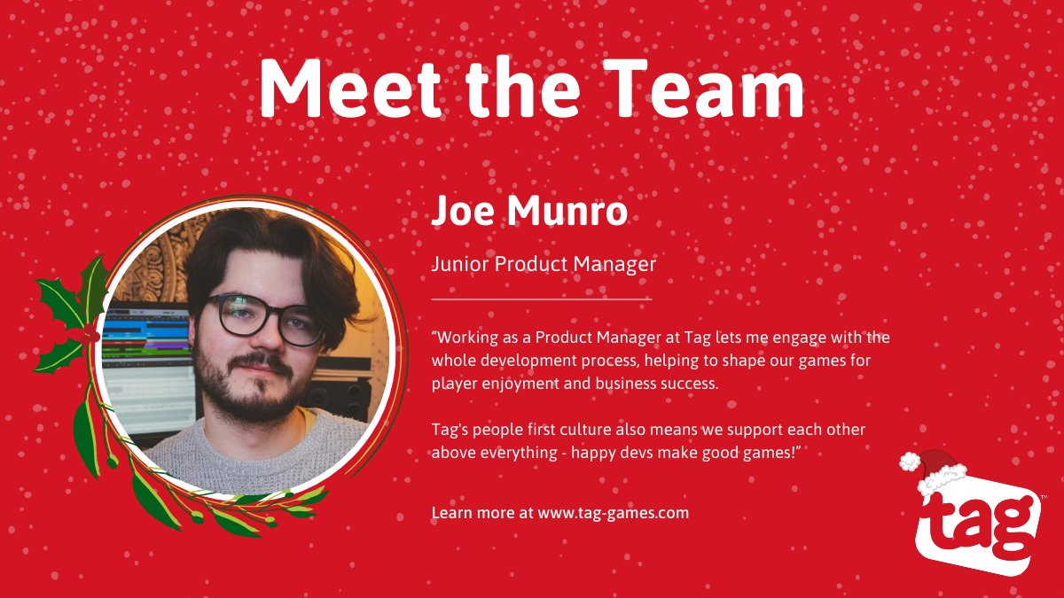 taggames's tweet photo. It's #TwelveDevsofChristmas time! โ๏ธ
On Day 11 we're saying hi to our Junior Product Manager Joe ๐
#gamedev #MeettheTeam #LifeatTag https://t.co/0KvmP6JZc3