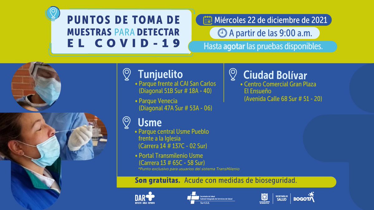 SubRedSur's tweet photo. ¿Sospechas tener #Covid_19?🤔
💡Recuerda que puedes realizarte la prueba para detectarlo acudiendo a uno de los 5️⃣ puntos de la @SubRedSur. https://t.co/d4TUR9vFp5