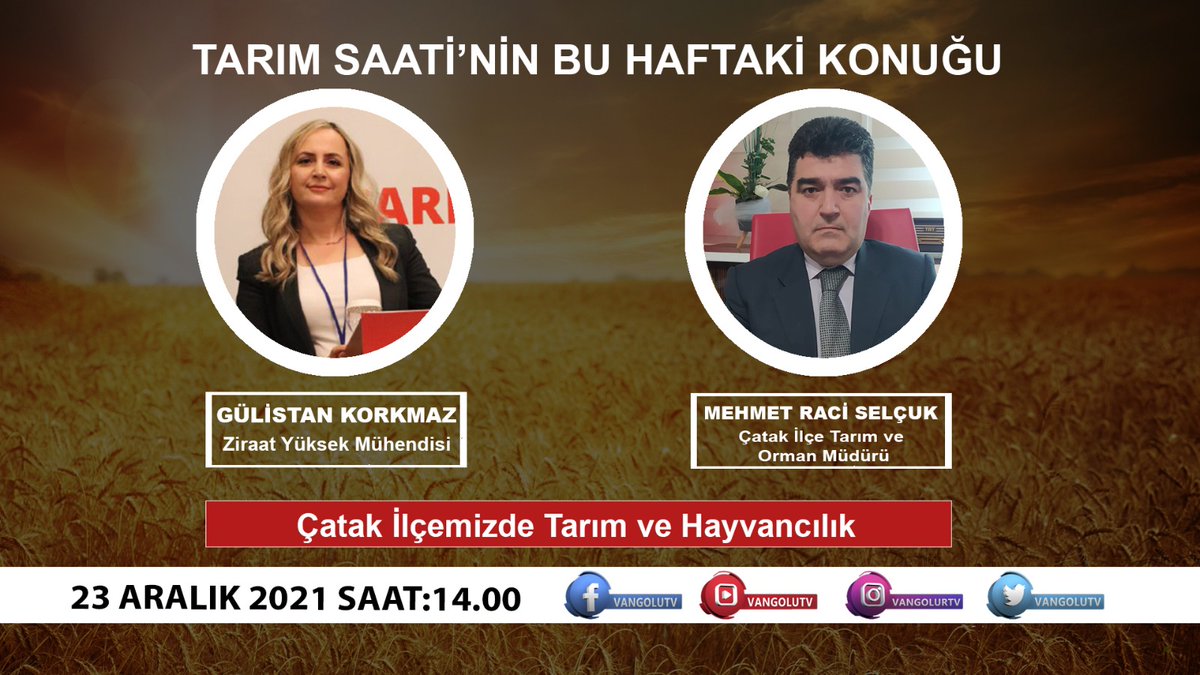 Tarım Saati yarın saat 14:00'de Vangölü TV'de <a href="/vantarimorman65/">Van İl Tarım ve Orman Müdürlüğü</a> <a href="/bekirpakdemirli/">Dr. Bekir Pakdemirli</a> <a href="/raci_selcuk/">mehmet raci selçuk</a> <a href="/ziyaturk/">Ziya Türk 🇹🇷🇵🇸</a> <a href="/KaracaAbdulbaki/">Abdulbaki Karaca</a>