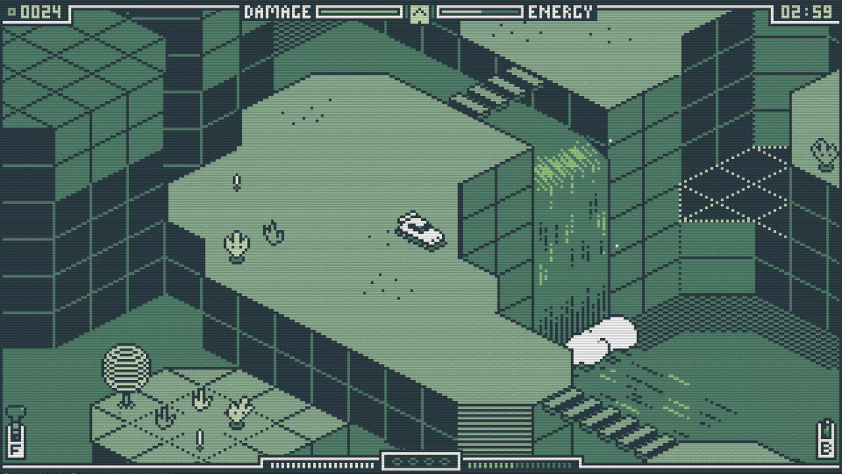 GamesUltimo's tweet photo. Look mama, I made a GameBoy game! #shader #gameboy #filter #interstatedrifter #pixel #isometric #indie #steam #monochrome https://t.co/kP2iuxWXyV
