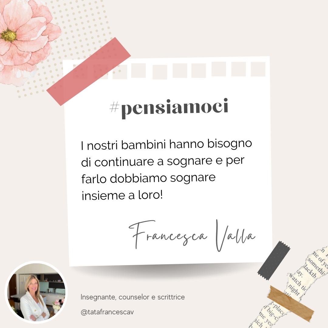 Sogniamo insieme ai nostri figli ❤️
.
.
#unatatainfamiglia #education  #genitoriefigli #famiglia #familytime #familyfirst #francescavalla #counseling #counselor #iconsiglidifrancescavalla #tatafrancesca #tips #genitori #parents
