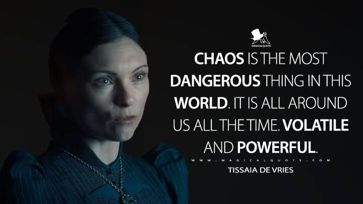 themiftachu's tweet image. "Chaos is the most dangerous thing in this world. It is all around us all the time. Volatile and powerful."

- Tissaia de Vries.
#TheWitcher