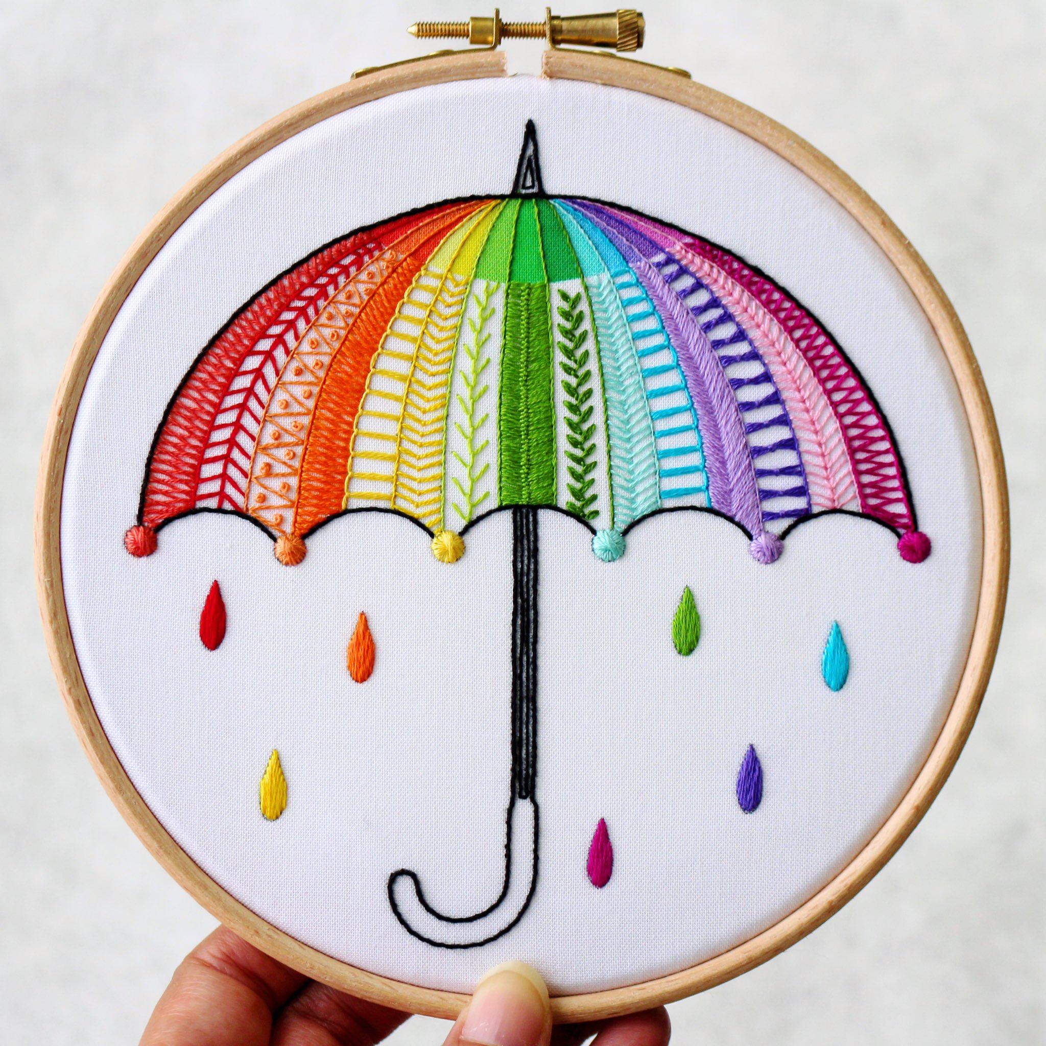 Umbrellas Bookmark Cross Stitch Kit