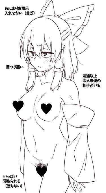 こんな感じの霊夢さんでスケベ本描きたい 