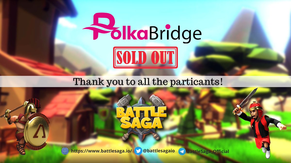 BattleSagaio's tweet photo. 🚨Yet another IDO sold out🚨

Our listing on PolkaBridge is now sold out‼️‼️ We owe this achievement to all those who participating in the IDO Listing
Thank you all❤️❤️ https://t.co/A4PMCDteKd