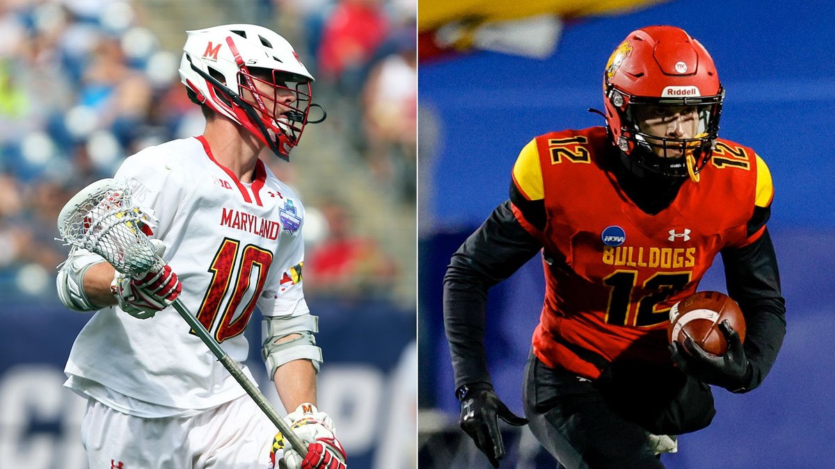 PaulRabil's tweet photo. .@FerrisState's perfect season &amp; first D2 championship behind conference POY, Jared Bernhardt. This dude's stats...10 gms, 1,322 passing, 11 TD; 1,421 rushing, 26 TD. Most in D2. A yr before finished @TerpsMLax as all-time points and goals getter + Tewaaraton. World is yours, 10. https://t.co/ChPikIbNQ5