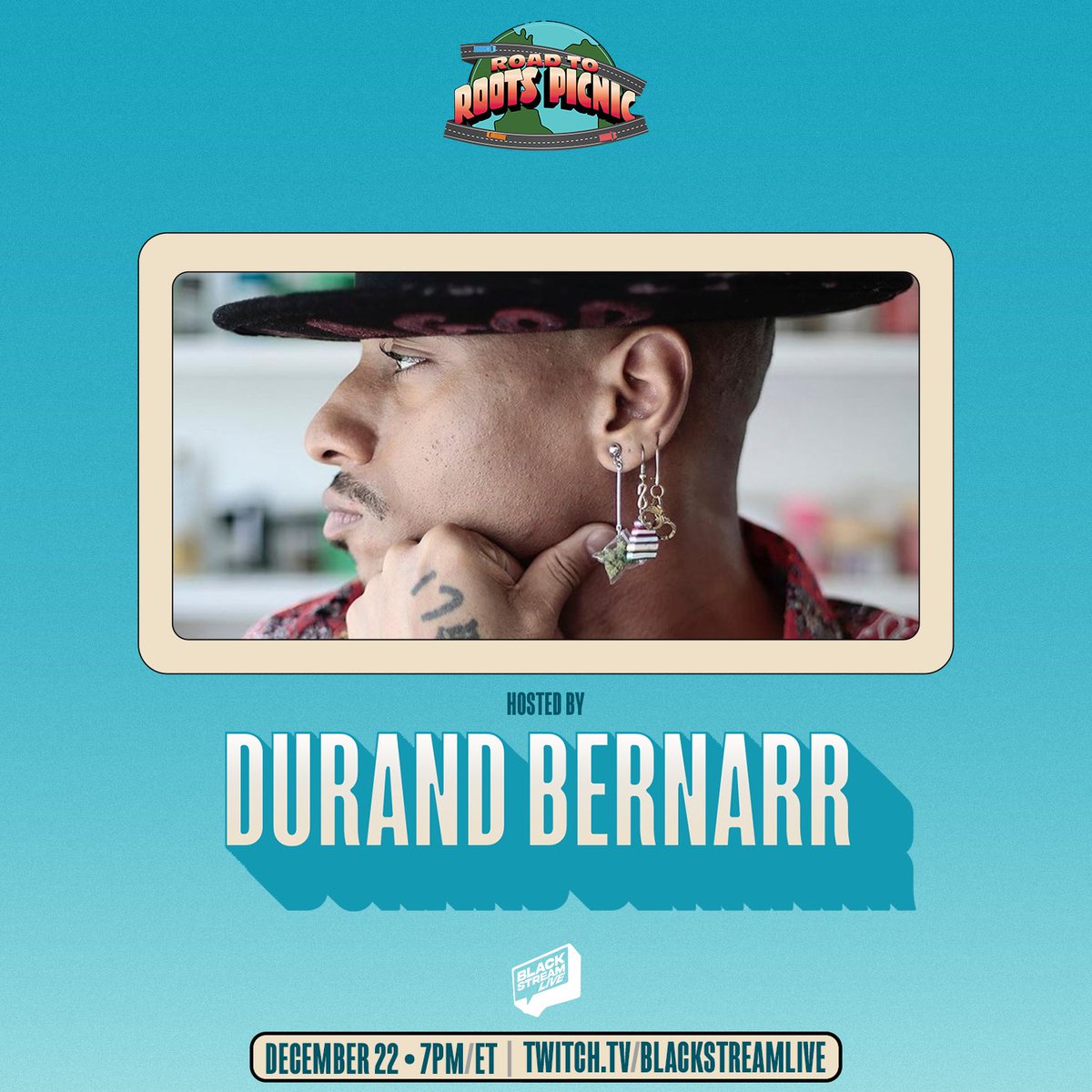 I’m SUPER excited about this one!

Tune in TODAY at 7p ET/4p PT as both I and <a href="/SammHenshaw/">Samm Henshaw</a> perform on the ‘Road to Roots Picnic’ - sponsored by @BlkStreamLive - and HOSTED by the homie <a href="/durandbernarr/">Yo’ Favorite GRAMMY AWARD-WINNING Cousin</a>! 

STREAM: Twitch.tv/BlackStreamLive