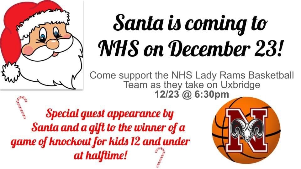 🎅🏼🏀🎅🏼🏀

Swing by the @LadyRams_Hoop game tomorrow vs <a href="/UHS_Spartans/">𝐔𝐱𝐛𝐫𝐢𝐝𝐠𝐞 𝐒𝐩𝐚𝐫𝐭𝐚𝐧𝐬</a> for a special guest appearance!
