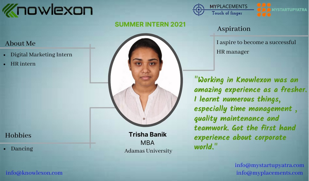 knowlexon's tweet photo. Mantavya - Interns Speak
The tighter the bond, the more we grow. Knowlexon is a trustworthy bond that grasps us all together, presenting you - Ms. Trisha Banik
ADAMAS University, Kolkata
@AdamasUniversi1

#knowlexon #mystartupyatra #myplacement #internshipexperience #Stories https://t.co/snQtvFLoOr