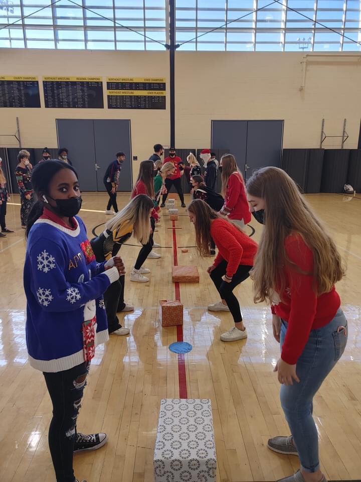 NhsCaptains's tweet photo. The @NhsCaptains were able to celebrate the holidays today with our ugly sweater, elf olympics!! #WeAreNortheast #SoarTogether #HappyHolidays https://t.co/6n9HiNK1h0