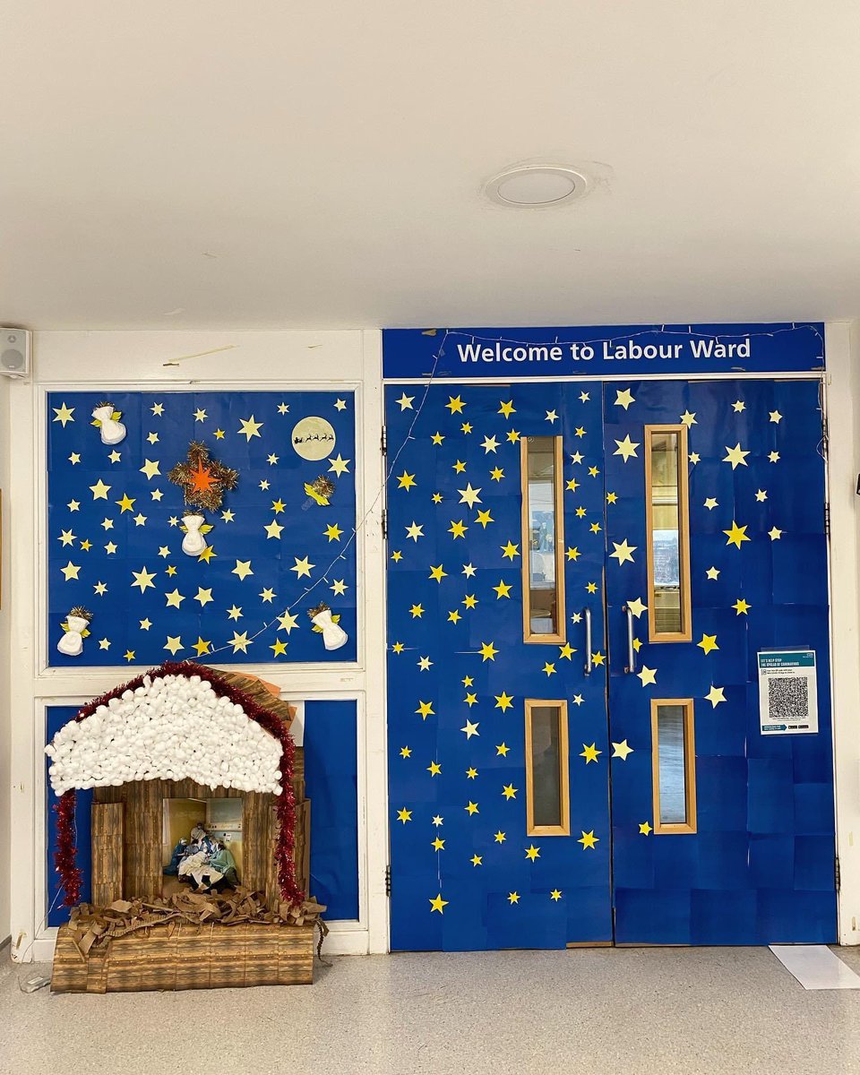 GemmaPuckett's tweet photo. It’s my favourite time of year at work
#decorateadoor #staffnativity #padangels https://t.co/p80tgBp39E