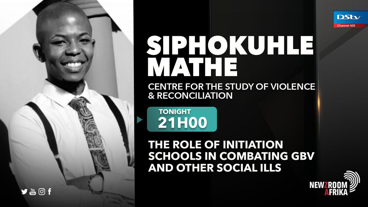 Newzroom405's tweet photo. [COMING UP] Centre for the Study of Violence and Reconciliation's Siphokhule Mathe will be on #InFocusOn405 this evening at 21h00. 

#Newzroom405 https://t.co/E5Cr2fM6Jn