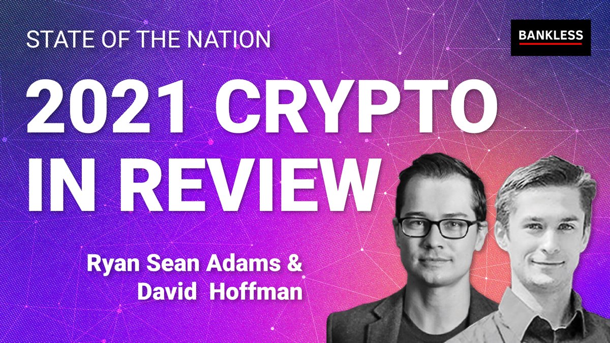 Bankless's tweet photo. 🚨LIVE IN 20 MINUTES🚨

Crypto's Top 20 Biggest Moments in 2021 📅

@RyanSAdams and @TrustlessState ROLLUP THE YEAR 

20 big moments... 20 things that changed crypto FOREVER 

What do you think is #1? 🤔🧐

WATCH! 📺👀
https://t.co/rD3arA138s https://t.co/6voRU90cJr