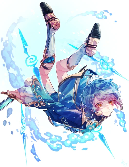 #2021年自分が選ぶ今年の4枚 
青い( ˘ω˘ )! 今年はいっぱい描いたし厚塗りにチャレンジできた良き年だった 