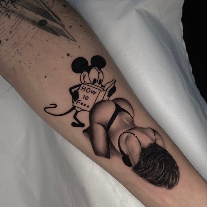 1928 Mickey Mouse Draft Disney Character Temporary Tattoo Sticker - OhMyTat